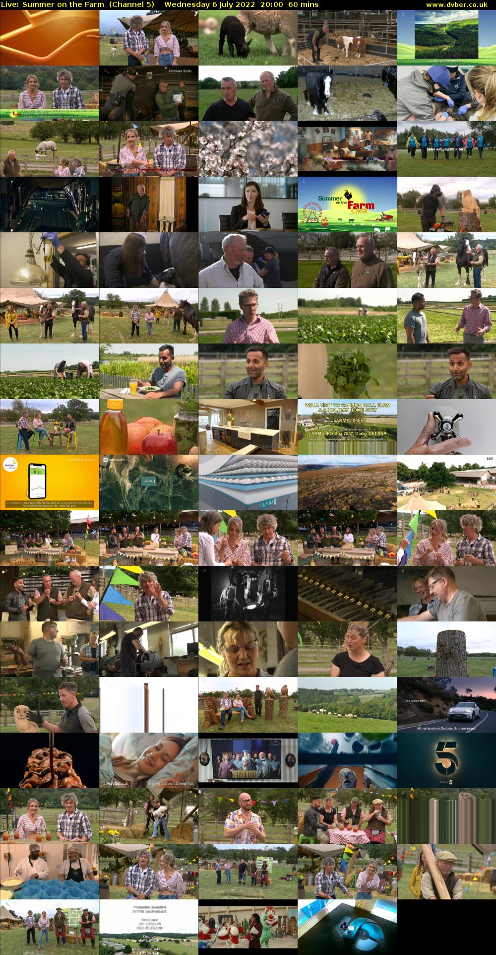 Live: Summer on the Farm  (Channel 5) Wednesday 6 July 2022 20:00 - 21:00