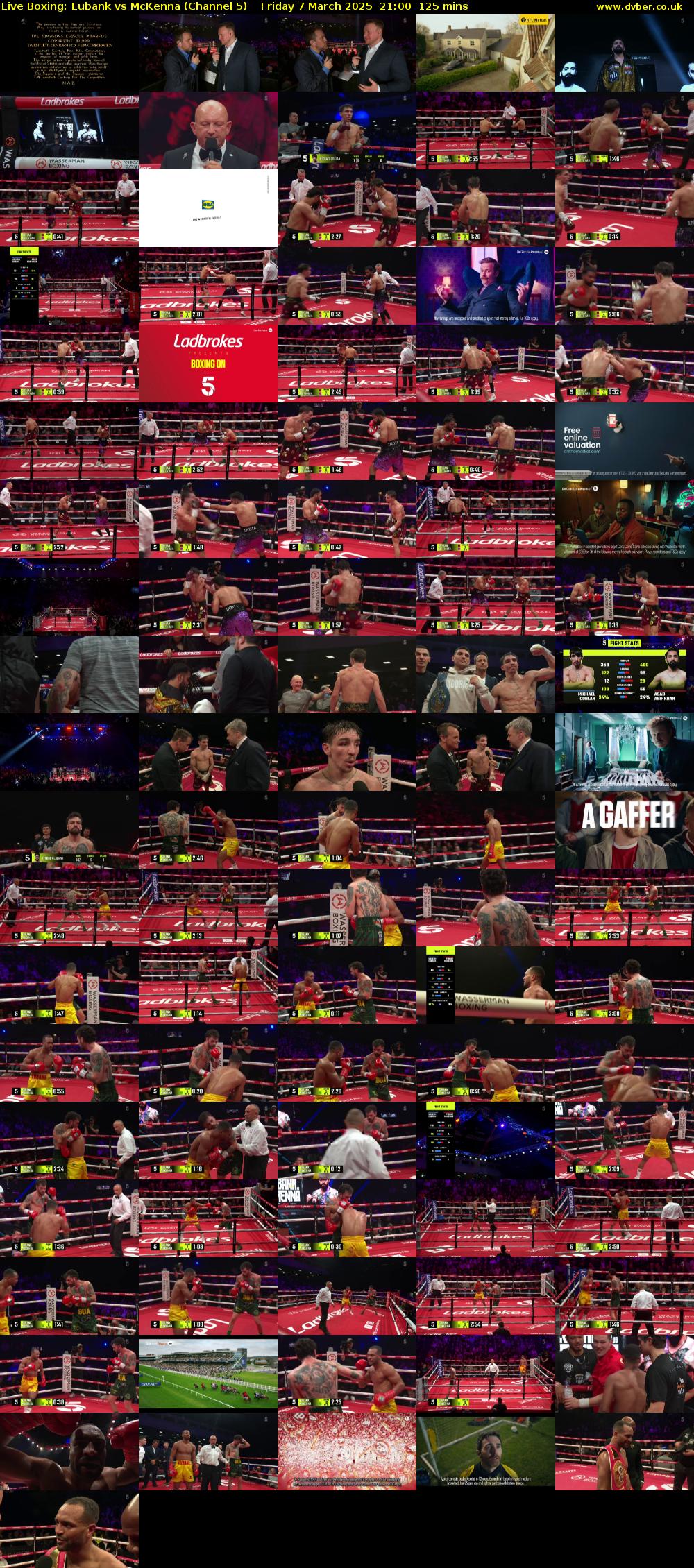 Live Boxing: Eubank vs McKenna (Channel 5) Friday 7 March 2025 21:00 - 23:05