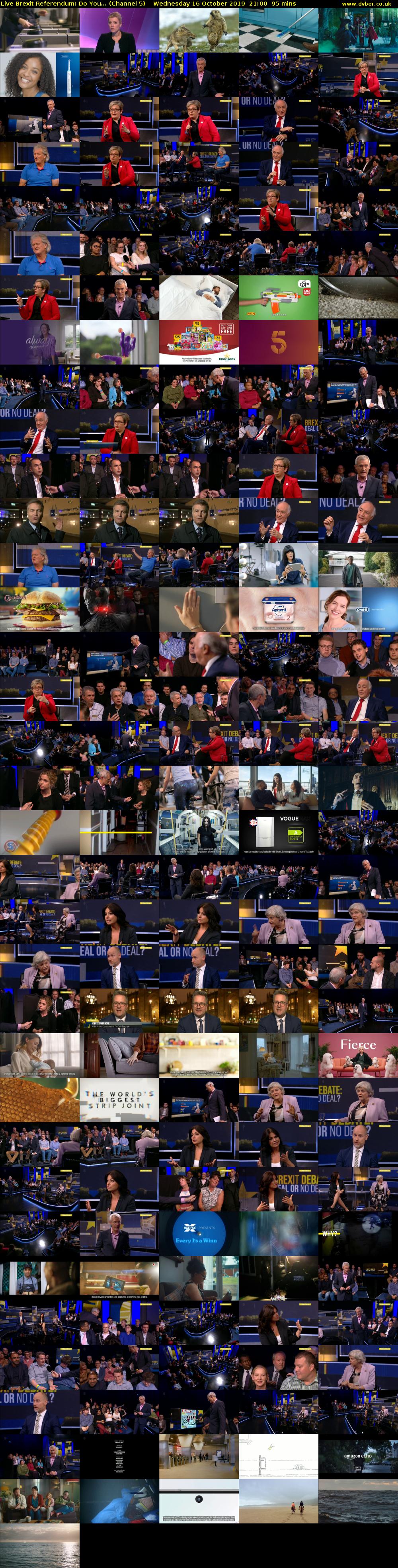 Live Brexit Referendum: Do You... (Channel 5) Wednesday 16 October 2019 21:00 - 22:35