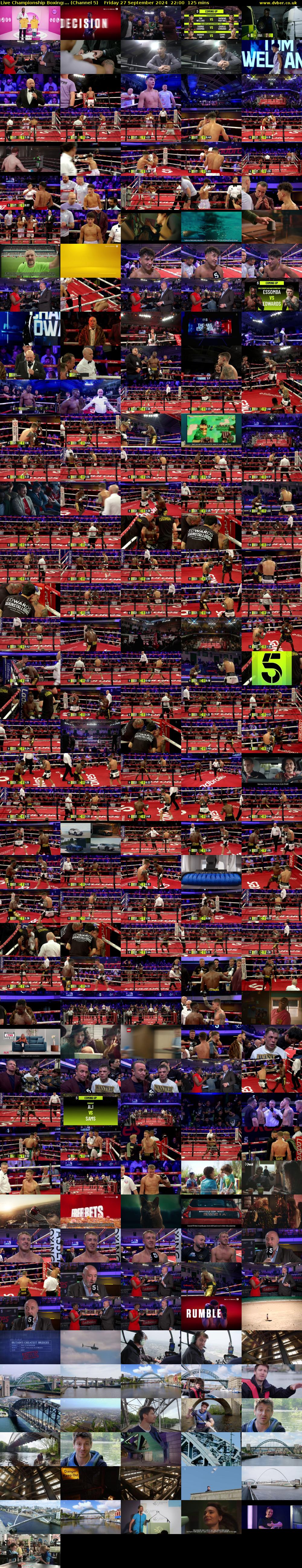 Live Championship Boxing:... (Channel 5) Friday 27 September 2024 22:00 - 00:05