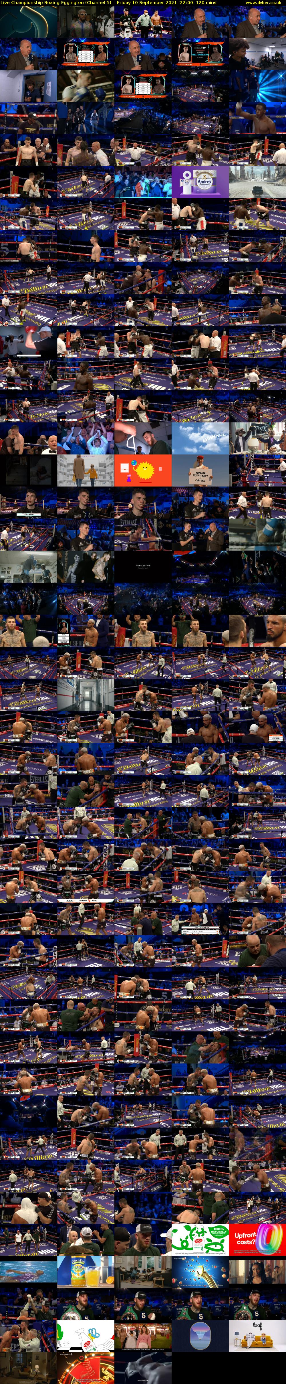 Live Championship Boxing:Eggington (Channel 5) Friday 10 September 2021 22:00 - 00:00