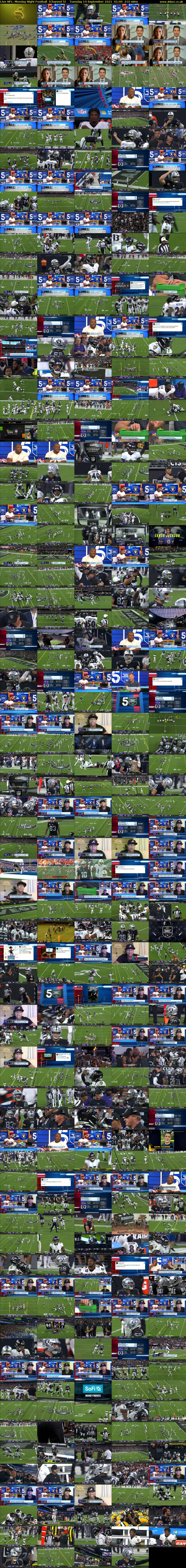 Live NFL: Monday Night Football  (Channel 5) Tuesday 14 September 2021 01:00 - 04:30