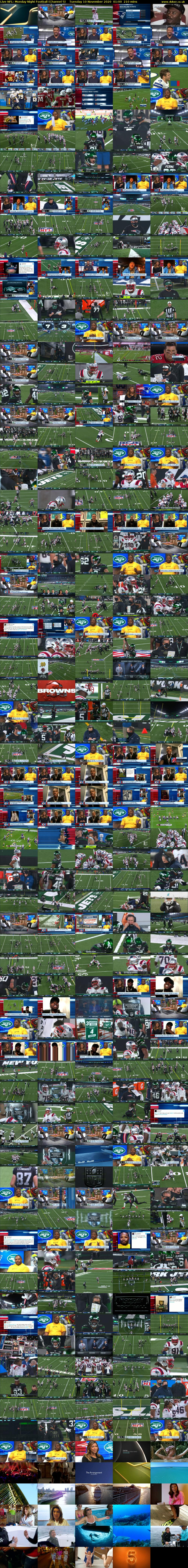 Live NFL: Monday Night Football (Channel 5) Tuesday 10 November 2020 01:00 - 04:30