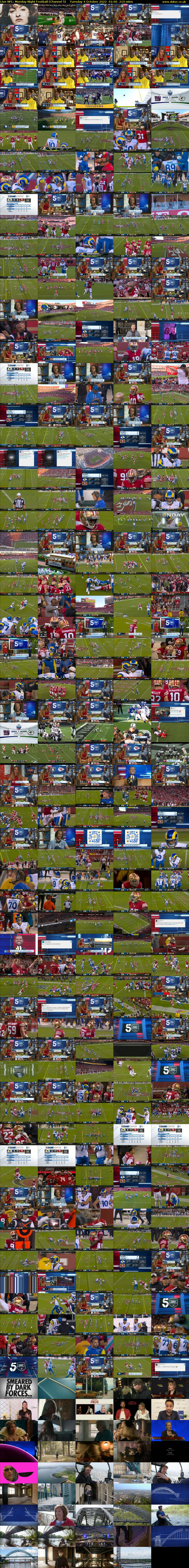 Live NFL: Monday Night Football (Channel 5) Tuesday 4 October 2022 01:00 - 04:30
