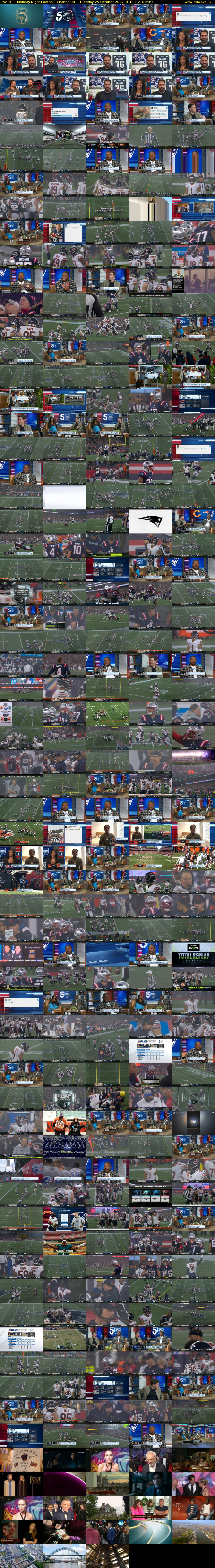 Live NFL: Monday Night Football (Channel 5) Tuesday 25 October 2022 01:00 - 04:30