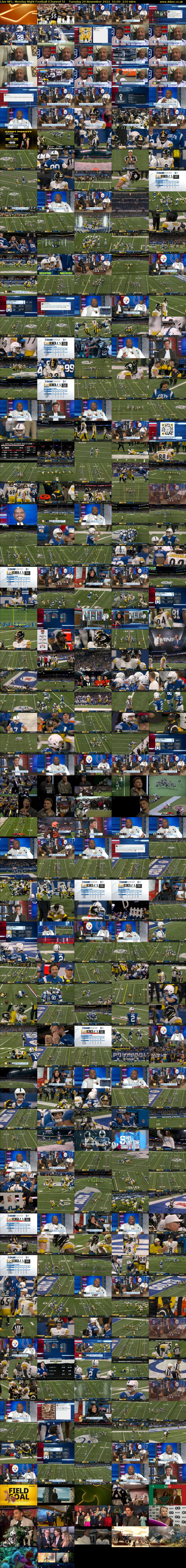 Live NFL: Monday Night Football (Channel 5) Tuesday 29 November 2022 01:00 - 04:30