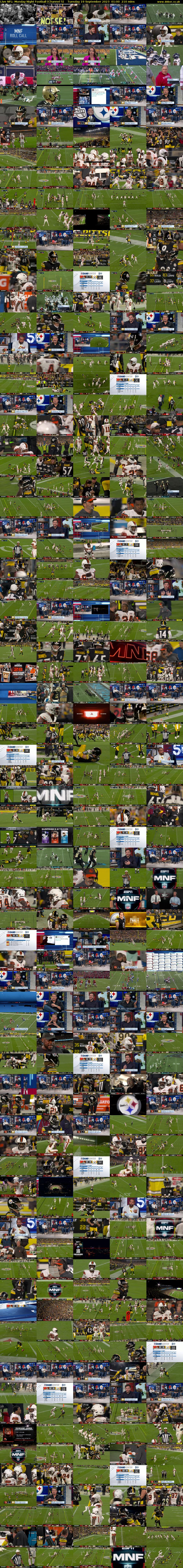 Live NFL: Monday Night Football (Channel 5) Tuesday 19 September 2023 01:00 - 04:30