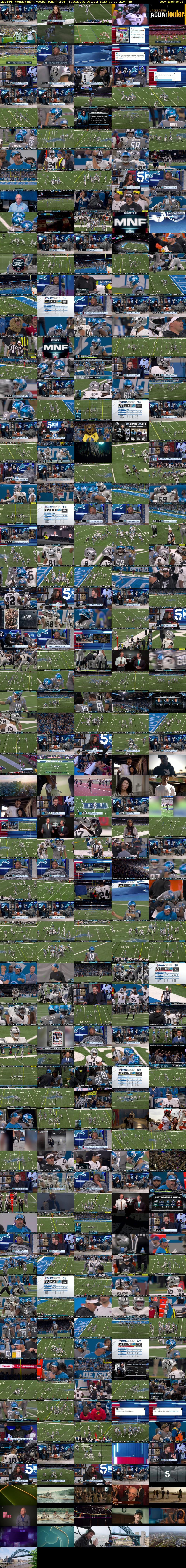 Live NFL: Monday Night Football (Channel 5) Tuesday 31 October 2023 00:00 - 03:30