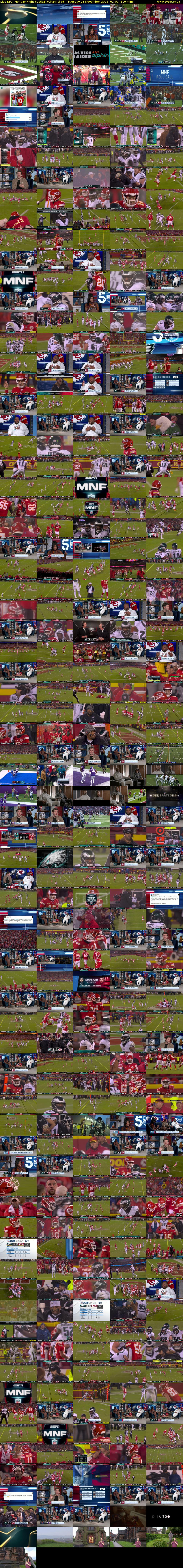 Live NFL: Monday Night Football (Channel 5) Tuesday 21 November 2023 01:00 - 04:30