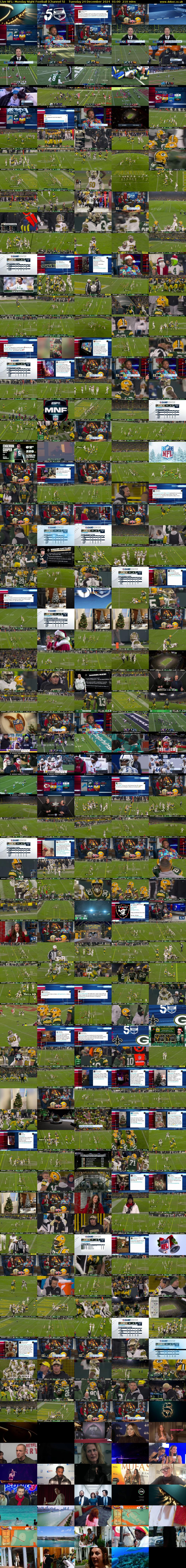 Live NFL: Monday Night Football (Channel 5) Tuesday 24 December 2024 01:00 - 04:30