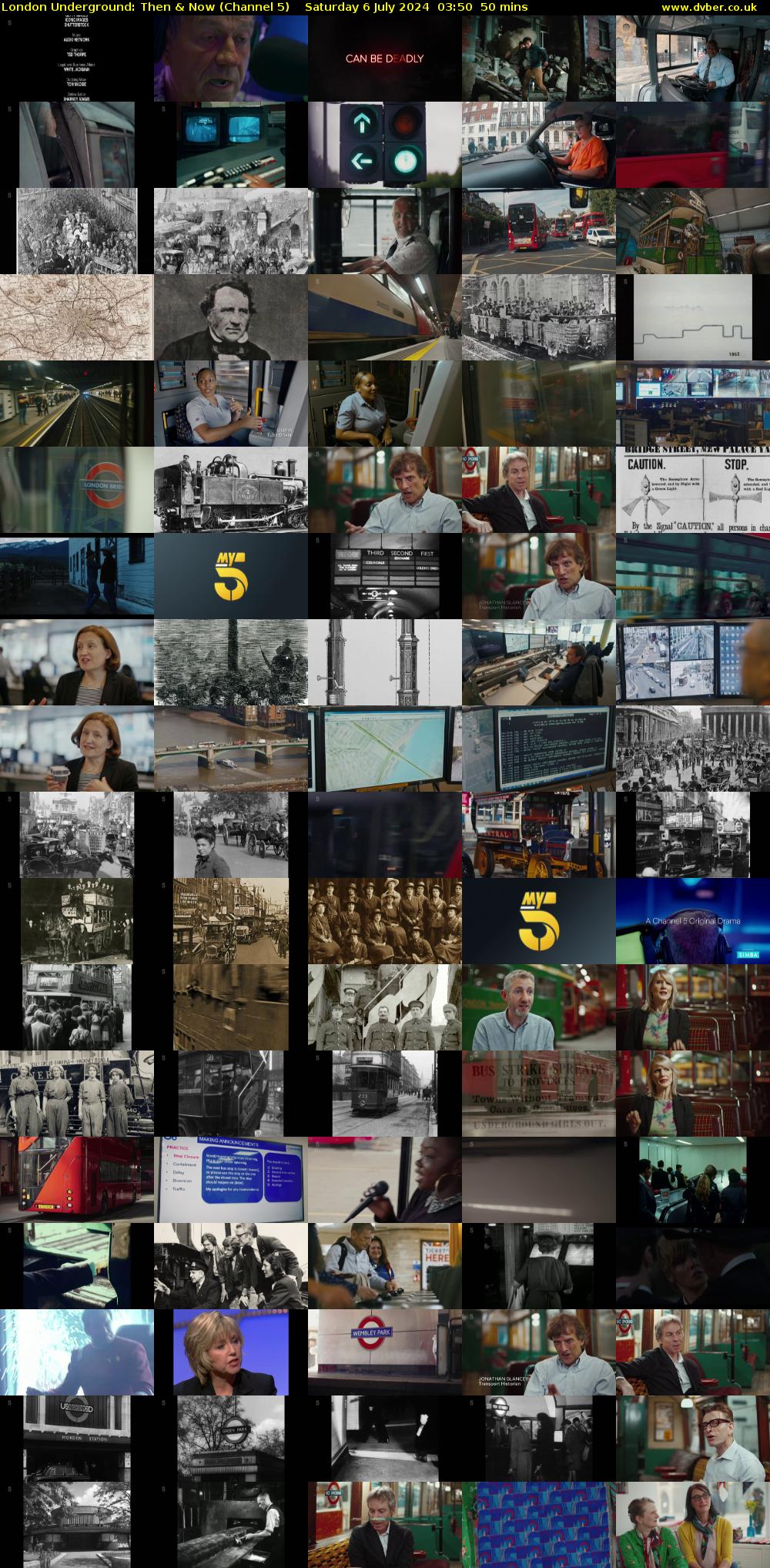 London Underground: Then & Now (Channel 5) Saturday 6 July 2024 03:50 - 04:40