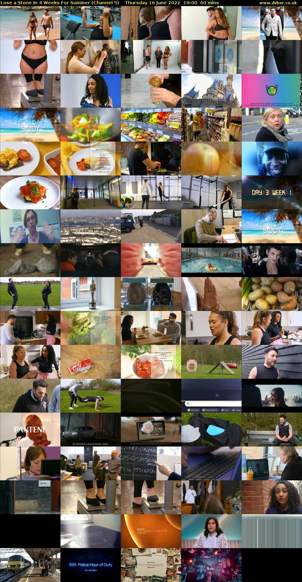 Lose a Stone In 4 Weeks For Summer (Channel 5) Thursday 16 June 2022 19:00 - 20:00