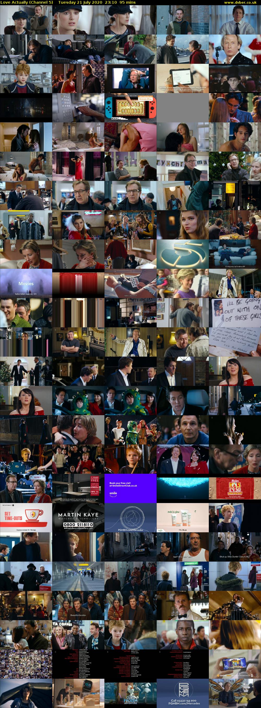 Love Actually (Channel 5) Tuesday 21 July 2020 23:10 - 00:45