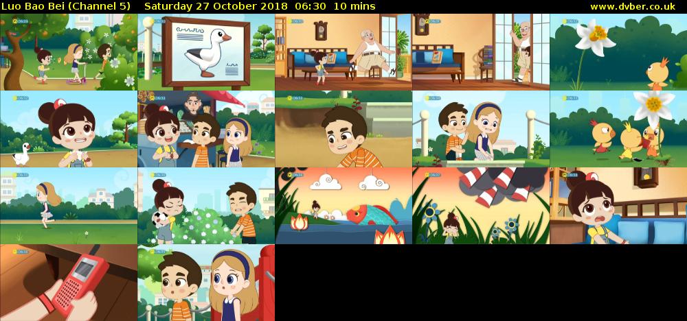 Luo Bao Bei (Channel 5) Saturday 27 October 2018 06:30 - 06:40