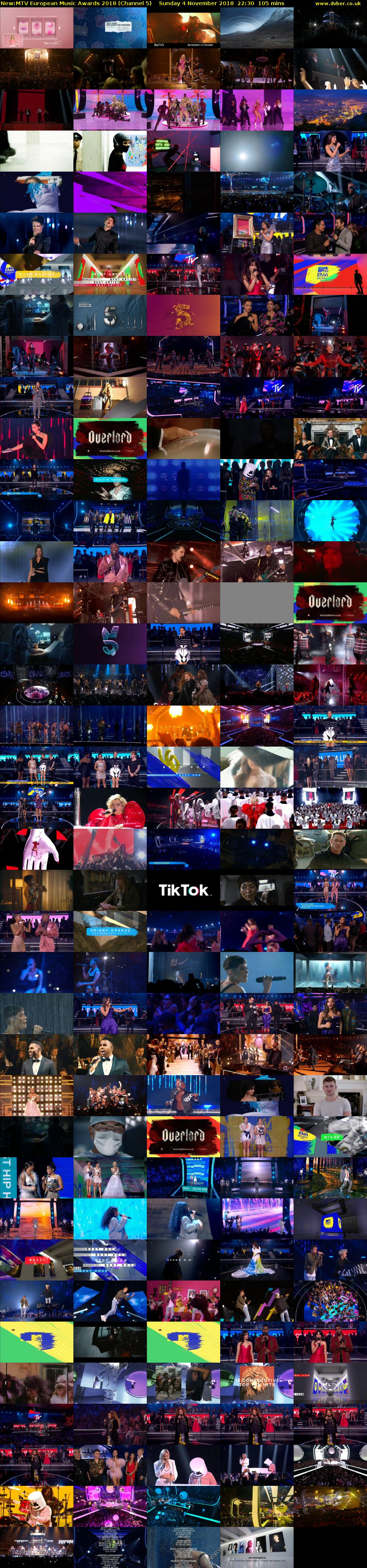 MTV European Music Awards 2018 (Channel 5) Sunday 4 November 2018 22:30 - 00:15