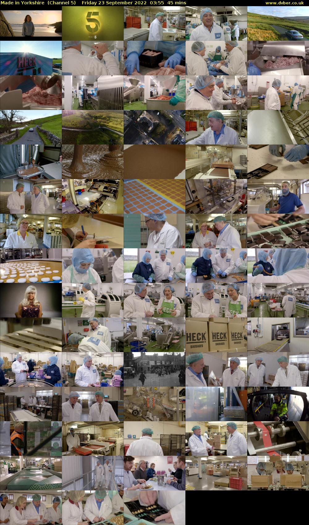 Made In Yorkshire  (Channel 5) Friday 23 September 2022 03:55 - 04:40