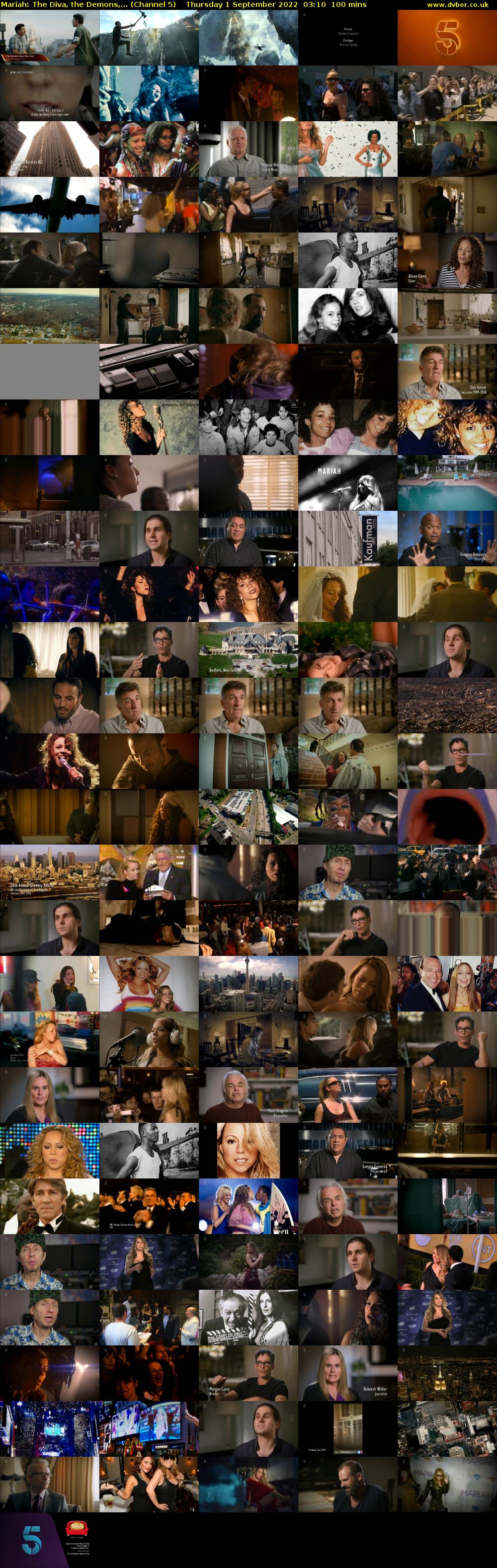 Mariah: The Diva, the Demons,... (Channel 5) Thursday 1 September 2022 03:10 - 04:50