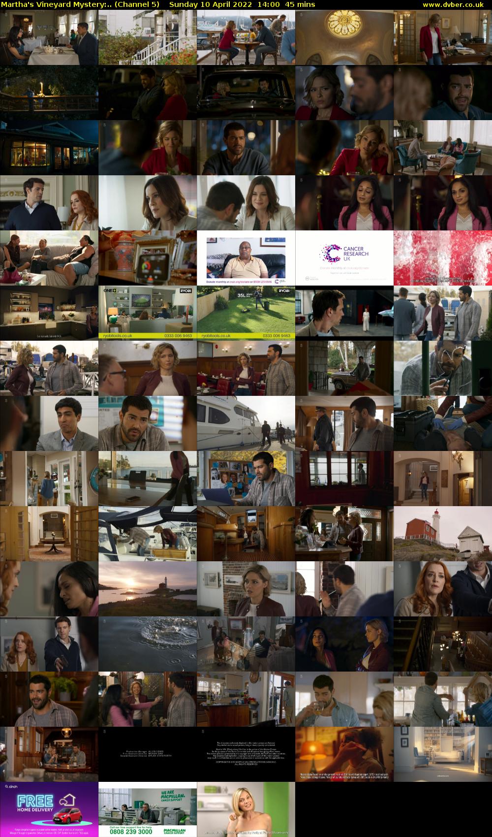 Martha's Vineyard Mystery:.. (Channel 5) Sunday 10 April 2022 14:00 - 14:45