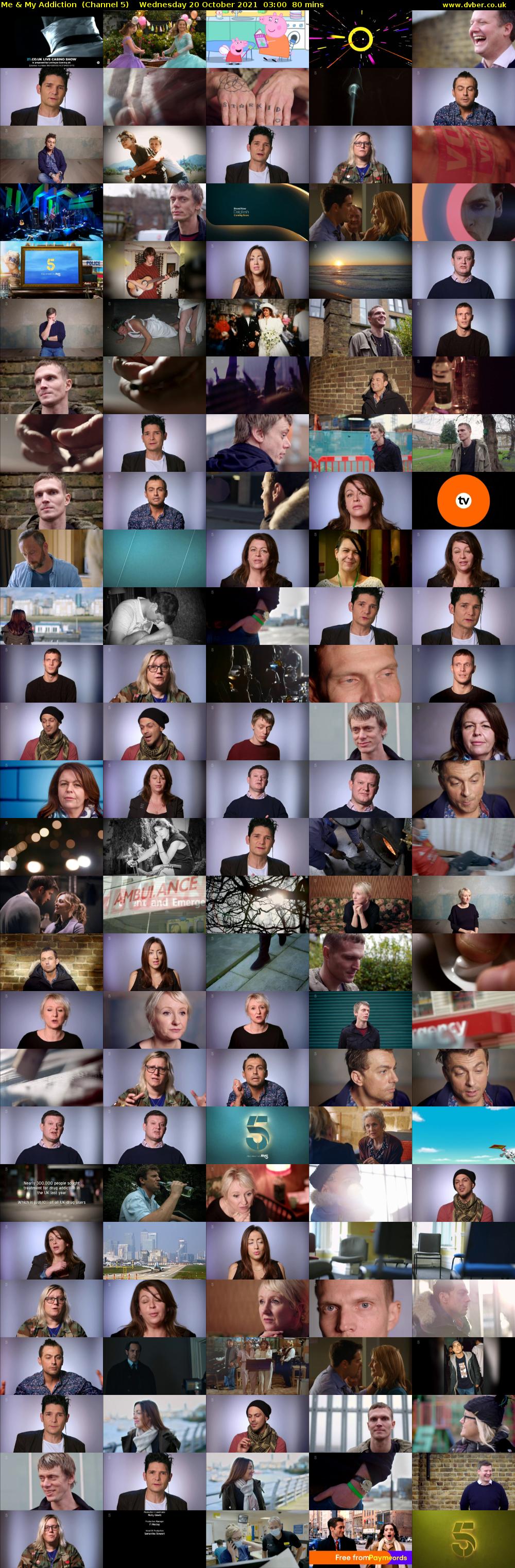 Me & My Addiction  (Channel 5) Wednesday 20 October 2021 03:00 - 04:20