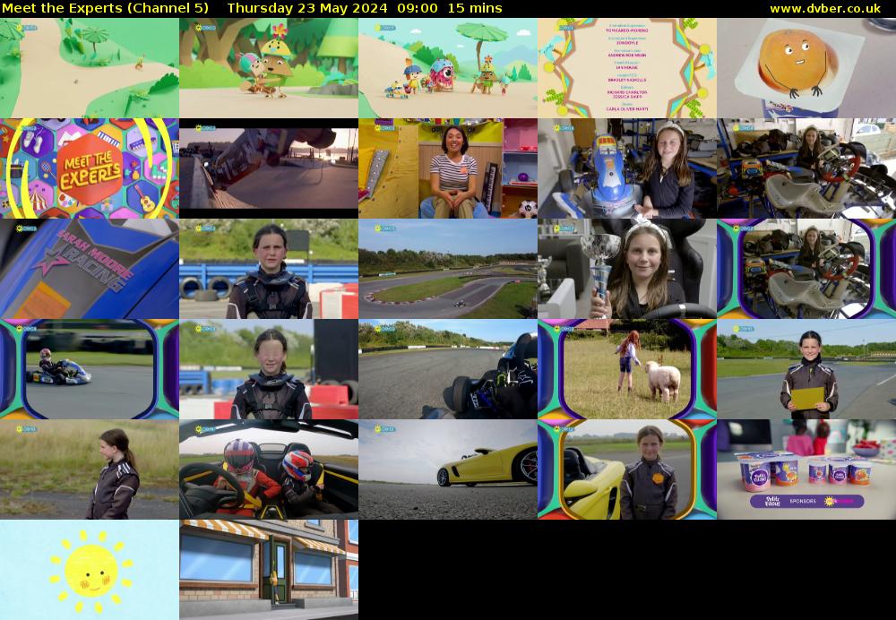 Meet The Experts (Channel 5) Thursday 23 May 2024 09:00 - 09:15