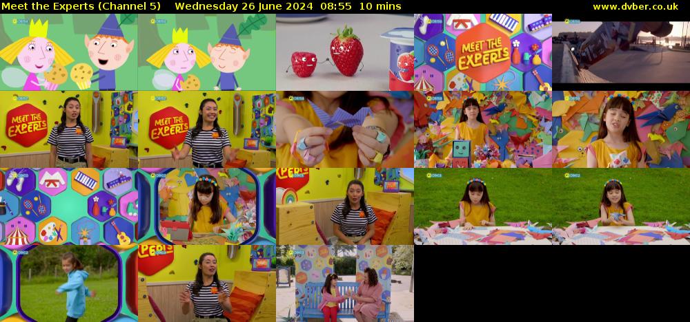 Meet The Experts (Channel 5) Wednesday 26 June 2024 08:55 - 09:05
