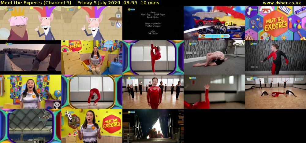 Meet The Experts (Channel 5) Friday 5 July 2024 08:55 - 09:05
