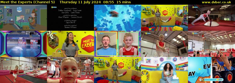 Meet The Experts (Channel 5) Thursday 11 July 2024 08:55 - 09:10