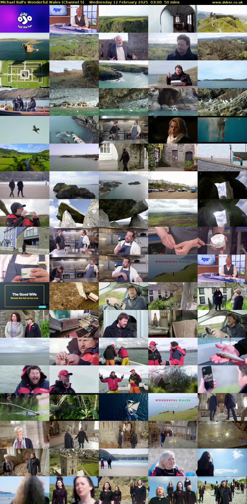 Michael Ball's Wonderful Wales (Channel 5) Wednesday 12 February 2025 03:00 - 03:50