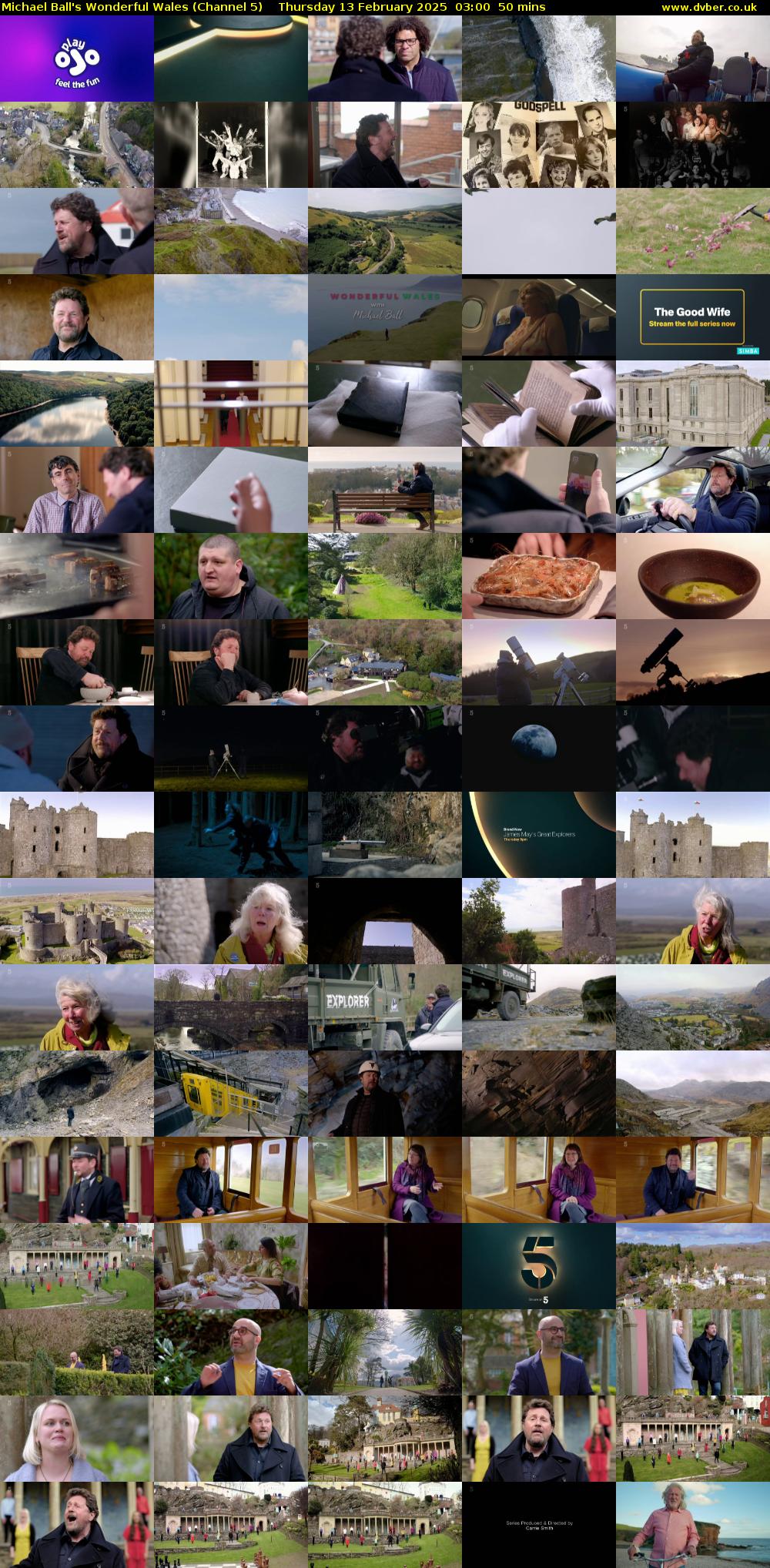 Michael Ball's Wonderful Wales (Channel 5) Thursday 13 February 2025 03:00 - 03:50