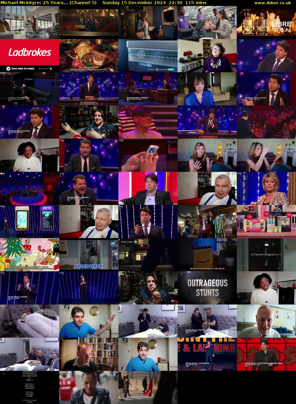 Michael McIntyre: 25 Years... (Channel 5) Sunday 15 December 2024 22:30 - 00:25