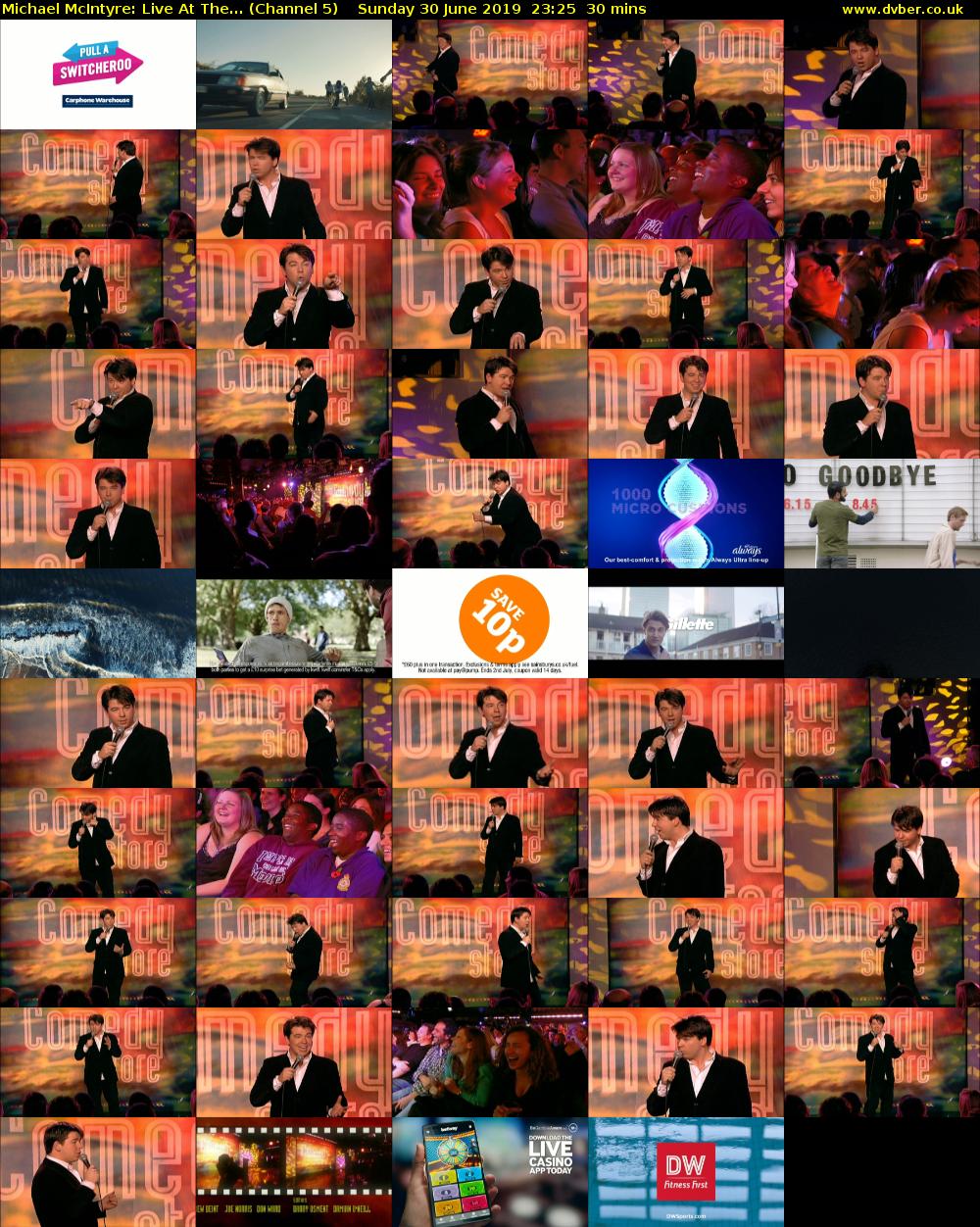 Michael McIntyre: Live At The... (Channel 5) Sunday 30 June 2019 23:25 - 23:55