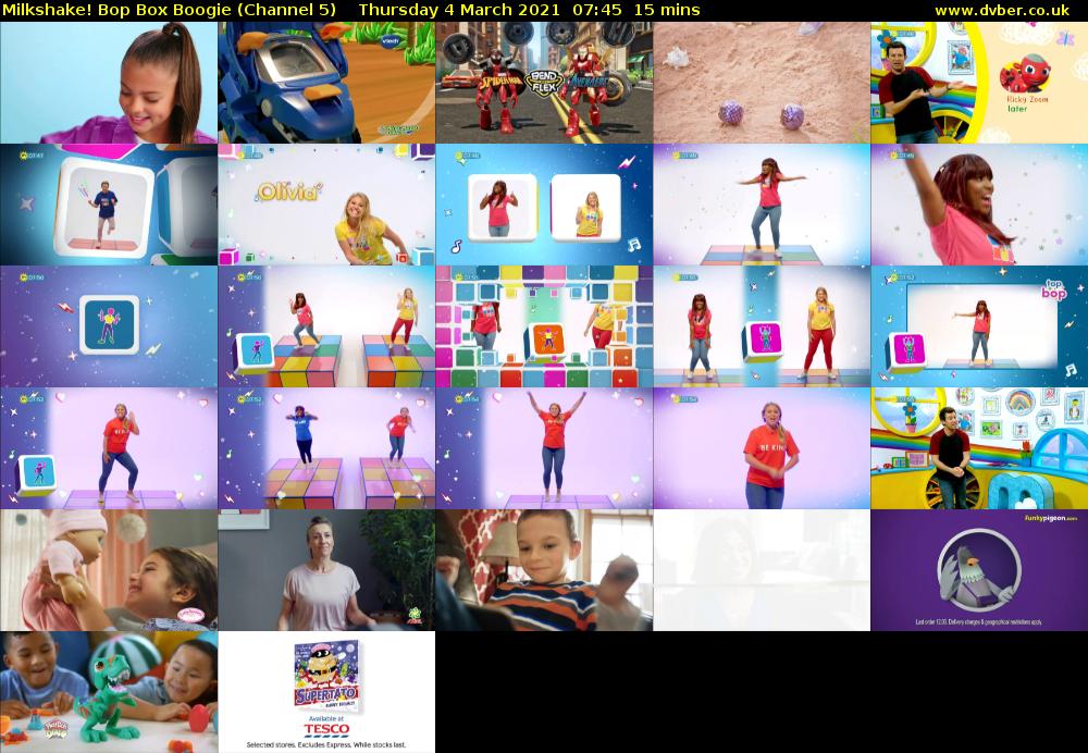 Milkshake! Bop Box Boogie (Channel 5) Thursday 4 March 2021 07:45 - 08:00