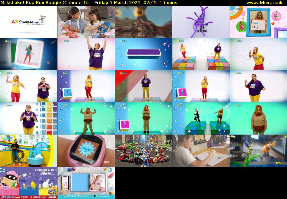 Milkshake! Bop Box Boogie (Channel 5) Friday 5 March 2021 07:45 - 08:00