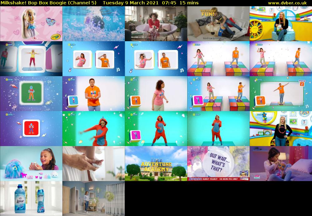 Milkshake! Bop Box Boogie (Channel 5) Tuesday 9 March 2021 07:45 - 08:00