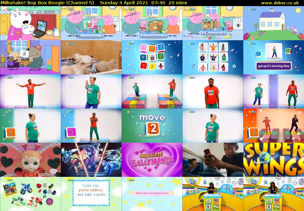 Milkshake! Bop Box Boogie (Channel 5) Sunday 4 April 2021 07:40 - 08:00