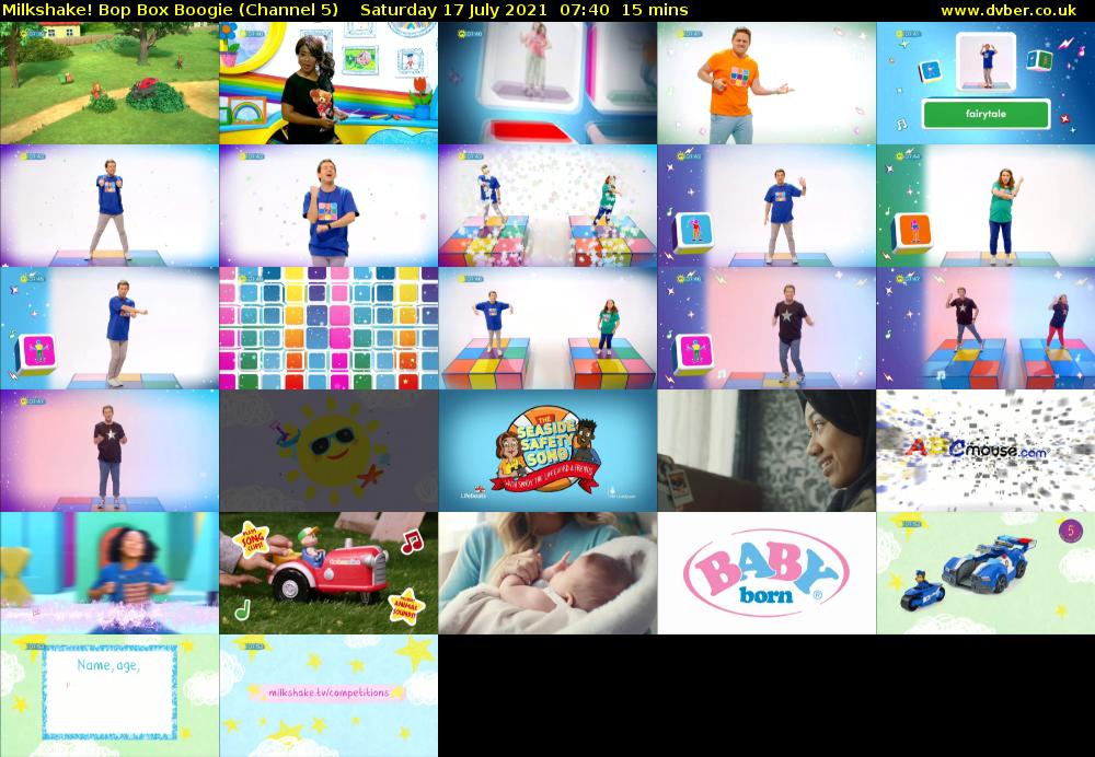 Milkshake! Bop Box Boogie (Channel 5) Saturday 17 July 2021 07:40 - 07:55