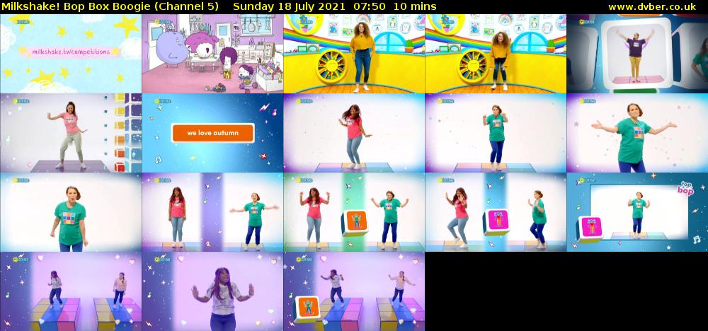 Milkshake! Bop Box Boogie (Channel 5) Sunday 18 July 2021 07:50 - 08:00
