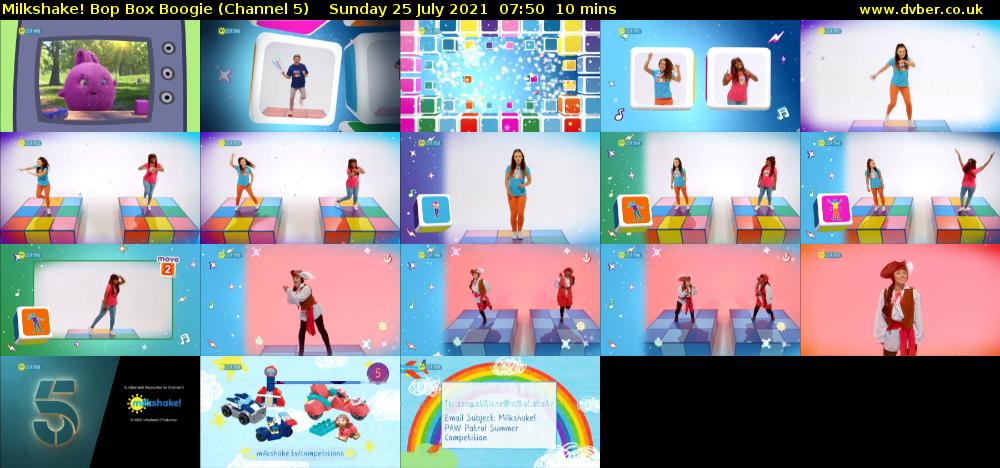 Milkshake! Bop Box Boogie (Channel 5) Sunday 25 July 2021 07:50 - 08:00