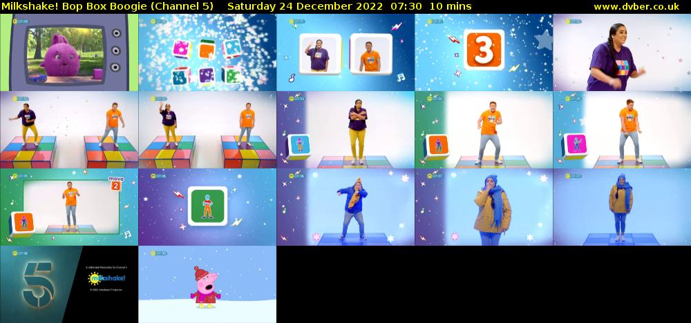 Milkshake! Bop Box Boogie (Channel 5) Saturday 24 December 2022 07:30 - 07:40