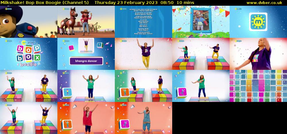 Milkshake! Bop Box Boogie (Channel 5) Thursday 23 February 2023 08:50 - 09:00