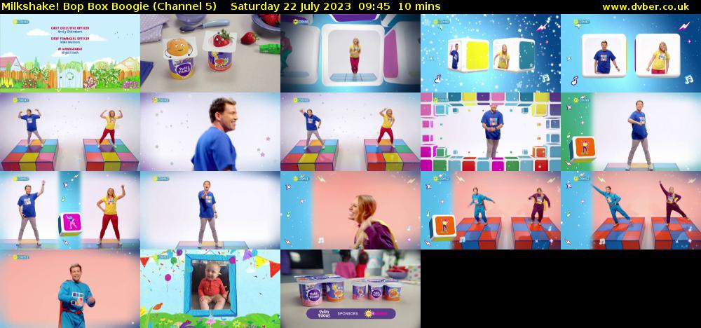 Milkshake! Bop Box Boogie (Channel 5) Saturday 22 July 2023 09:45 - 09:55