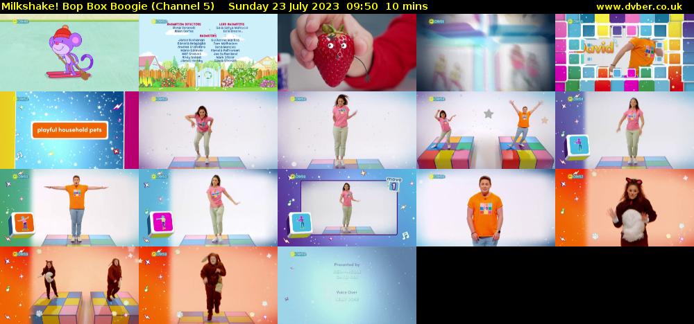 Milkshake! Bop Box Boogie (Channel 5) Sunday 23 July 2023 09:50 - 10:00