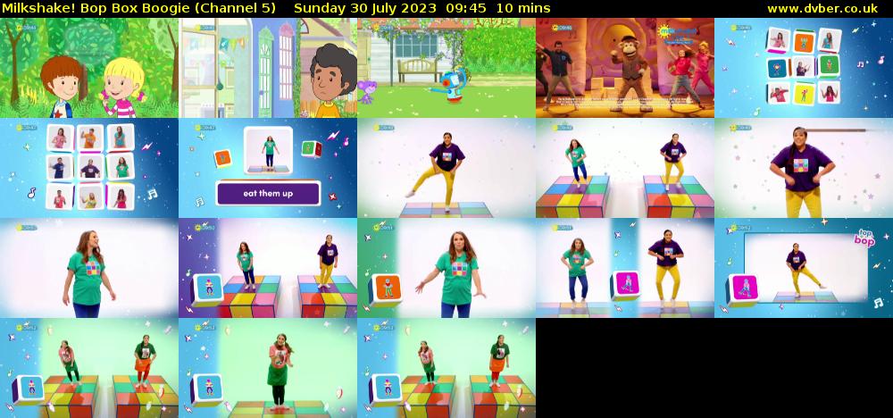 Milkshake! Bop Box Boogie (Channel 5) Sunday 30 July 2023 09:45 - 09:55