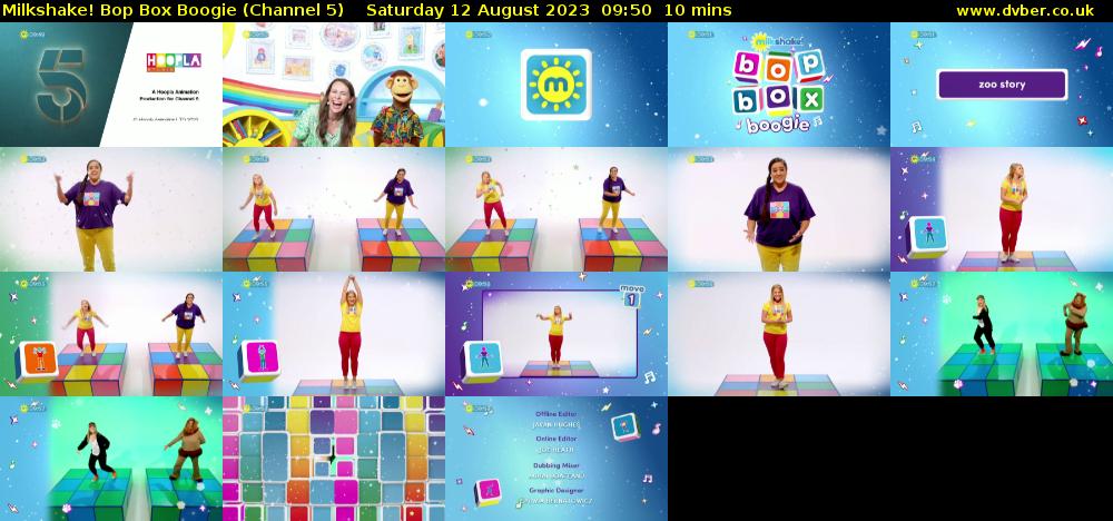 Milkshake! Bop Box Boogie (Channel 5) Saturday 12 August 2023 09:50 - 10:00