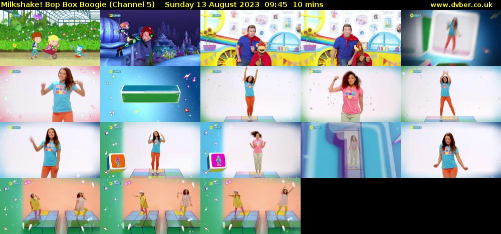 Milkshake! Bop Box Boogie (Channel 5) Sunday 13 August 2023 09:45 - 09:55