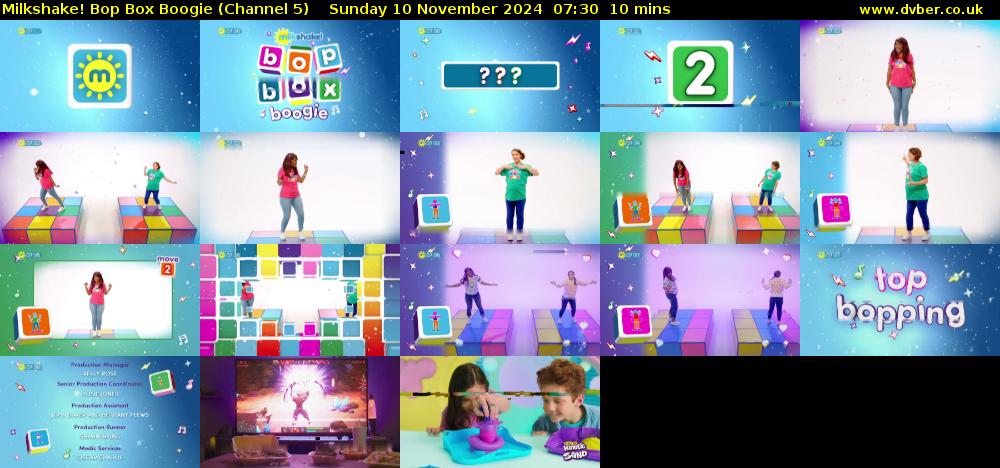 Milkshake! Bop Box Boogie (Channel 5) Sunday 10 November 2024 07:30 - 07:40