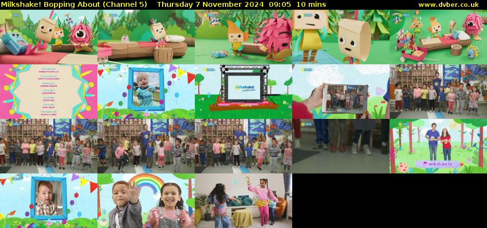 Milkshake! Bopping About (Channel 5) Thursday 7 November 2024 09:05 - 09:15