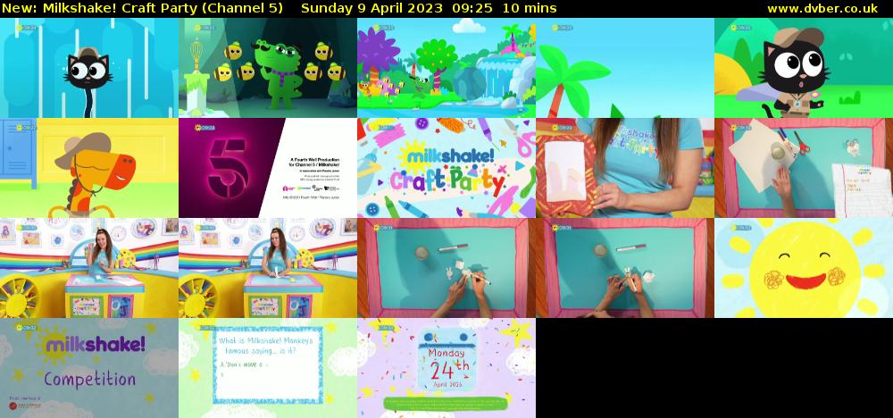 Milkshake! Craft Party (Channel 5) Sunday 9 April 2023 09:25 - 09:35