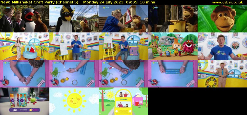 Milkshake! Craft Party (Channel 5) Monday 24 July 2023 09:05 - 09:15