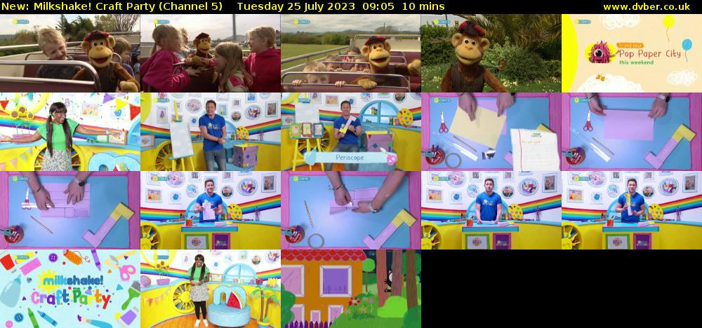 Milkshake! Craft Party (Channel 5) Tuesday 25 July 2023 09:05 - 09:15
